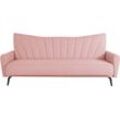 Schlafsofa LEONIQUE "Chiara" Sofas Gr. B/H/T: 236 cm x 102 cm x 87 cm, Struktur fein, rosa (flamingo) Einzelsofas