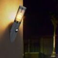 Außenwandlampe mit Bewegungsmelder Edelstahl Wandleuchte Fackel Aussen, anthrazit rauch, 1x E27, BxH 7,6x41 cm