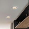 Etc-shop - Einbaustrahler Deckenlampe rund Einbauspot Badezimmerlampe led Wohnzimmerleuchte weiß, Aluminium Zink Glas, 6,8W 430lm warmweiß, d 7,9 cm,