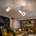 Etc-shop - Deckenleuchte schwenkbar Deckenstrahler Chrom Deckenlampe mit beweglichen Spots Wohnzimmer, Metall, led 4x 4,5 Watt 4x 360 Lumen warmweiß,