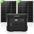1000W(Spitze 2000W) 1024Wh Portable Power Station mit 2 x 120W Solarpanel, Tragbares Powerstation Solar Generator Bundle für Home Backup, Notfall, rv