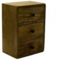 Rechteckige Aufbewahrungsbox aus Holz 3 Schubladen cm17x12h24