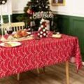 Tischdecke Wasserabweisend Tischwäsche Lotuseffekt Weihnachten Tischtuch Weihnachtstischdecke Weihnachtsdeko, 1 Stück, 140x240 cm, Halskette