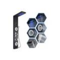 Brausegarnitur LED-Display Duschpaneel mit 4 Massagedüsen Temperaturanzeige Schwarz, 3 Strahlart(en), Regendusche mit Armatur und Handbrause,6