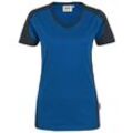 Damen V-Shirt Contrast mikralinar® royalblau/anthrazit, l - Hakro