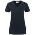 Damen V-Shirt Contrast mikralinar® tinte/anthrazit, l - Hakro