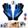 MINKUROW 2 Stück Haustier-Bürstenhandschuh, Tierhaar-Handschuh, Haarentferner-Bürsten-Finger-Handschuhe Gummi-Pflegehandschuh für die Hunde- und