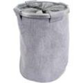 Neuwertig] Wäschesammler HHG 240, Laundry Wäschekorb Wäschebox Wäschesack Wäschebehälter mit Netz, 55x39cm 65l cord grau - grey
