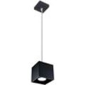 Hängelampe Esszimmer Wohnzimmerlampe modern hängend Pendelleuchte schwarz, Aluminium, 1x GU10, LxH 10x80 cm
