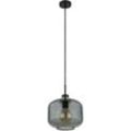 Hängelampe Pendellampe Esszimmerlampe Wohnzimmerleuchte Küchenleuchte, Metall Rauchglas schwarz bronzefarben, E27, D 24 cm
