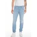 Slim-fit-Jeans REPLAY "ANBASS HYPERFLEX BIO" Gr. 32, Länge 36, blau (light blue 66g) Herren Jeans Slim Fit