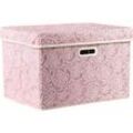 Großer faltbarer Aufbewahrungsbehälter mit Deckel [1 Pack] Stoff dekorative Aufbewahrungsbox Cube Organizer Container Körbe mit Griffen Trennwand für