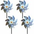 Vogel-Dekoration, Gartenspike, Anti-Tauben-Vogelschreck, reflektierende Windmühle zum Schutz von Garten, Obstgarten und Hof (4er-Set)