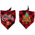 Amirror Smart Ug - 2 Pack Christmas Dog Bandanas - Triangle Frohe Weihnachten Druck Plaid Pet Schal Lätzchen Kerchief Rote schwarze