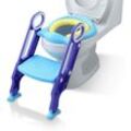 Toilettensitz Kinder mit Treppe Faltbar Toilettentrainer Höhenverstellbar Toilettenaufsatz Kinder wc Trainer mit pu Kissen und Griffen für 1-7 Jahren