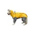 Dog Clothes Hunde-Regenmantel mit abnehmbarer Kapuze, wasserdichte Hundejacke, Regenjacke mit Kapuze und Kragenloch, 10 Größen, 18 (Gelb)