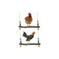 Eting - Hühnerstall-Zubehör-Set mit 2 Hühnerschaukeln aus natürlichem Holz, Hühnerständer aus Holz, Hühnerstall-Zubehör,