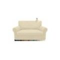Stretch 2 Sitzer Bezug sofaüberwurf weicher Mikrofaser Couchbezug Rutschfester Sofabezug Elasthan Couch überzug Möbelschutz für Hunde, Haustiere (2
