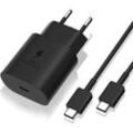 25 w Schnellladegerät + usb-c USB-C-Kabel kompatibel mit Samsung, Schwarz - Lycxames