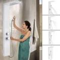 Aufun - Duschpaneel Edelstahl Duschsystem mit Regendusche, Massagedusche, Duschsäule Duschset mit Handbrause für Badezimmer Duschbrause, Weiß