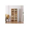 Portable Shoe cabinet Living Room,Stackable Storage Organizer Cabinet with Doors and Shelves,Shoe Box for Closet,Form2 Okwish Weiß