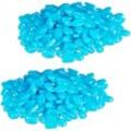 400 x Leuchtsteine, fluoreszierend, Deko, leuchtende Kieselsteine für Garten, Aquarium, Vasen, Leuchtkiesel, blau