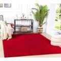 Teppich Hochflor Wohnzimmer Soft Weich Shaggy Einfarbig Rot 160 x 220 cm - Surya