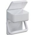 Wenko - Toilettenpapierhalter 2 in 1 & Reinigungsschwamm, 2er Set, Weiß - weiß