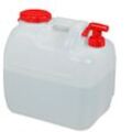 Wasserkanister mit Hahn, Schraubdeckel, Trinkwasserkanister Camping, 23 l, BPA-frei, Kunststoff, weiß-rot - Relaxdays