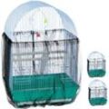 Vogelkäfig-Abdeckung, 3er Set, verstellbarer Kordelzug bis 2 m Umfang, Vogelkäfig Netz, Samenfänger, schwarz - Relaxdays