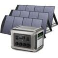 Allpowers - R2500 Solargenerator 2016Wh mit 3 Stück 200W Solarmodul, 4 x 2500W ac Ausgänge (4000 w Spitze), Tragbare Powerstation mit Solarpanel für