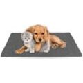 Haustiermatte - 60x80cm ( Anthrazit ) Haustierdecken öko-tex 100 perfekt für Katzen bis große Hunde - s-xl - Steppdecke für Sofa / Bett - Schutz