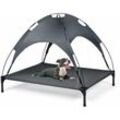 Hundebett mit Baldachin, Hundeliege Garten,Hundekoerbe Hundekoerbe Haustier Liegeplatz draussen, Hundesofa Schlafplatz Outdoor, Haustierbett Hund,