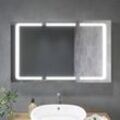 Spiegelschrank mit led Beleuchtung 1050 x 650 x 130 mm 3 türig Badezimmerspiegel wandschrank Badschrank mit Beleuchtung mit Steckdose - Sonni