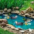 Etc-shop - Teichenten für Gartenteich Entenfamilie Schwimmente für Teich Stockente Deko schwimmende Teichdeko, mit Verbindungsöse