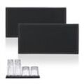 Barmatte 2er Set, mit Noppen, 30 x 15 cm, Abtropfmatte aus pvc, Geschirr trocknen, für Bar und Spüle, schwarz - Relaxdays