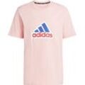 adidas T-Shirt, Logo-Frontprint, für Herren, rosa, L