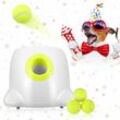 Automatischer Ballwerfer, GJCrafts 3 Wurfdistanzeinstellungen, interaktive Tennisball-Wurfmaschine für IQ-Hundetraining und Spaß (3 Bälle im