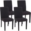4er-Set Esszimmerstuhl Stuhl Küchenstuhl Littau Textil, schwarz, dunkle Beine - black