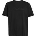 Calvin Klein Schlafanzug-Oberteil, Logo-Stickerei, für Herren, schwarz, S