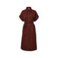 Hemdblusen-Kleid aus Leinenmix - Terrakottafarben - Gr.: 38
