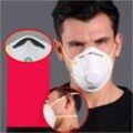 20 Stück wiederverwendbare staubdichte Halbgesichts-Atemschutzmaske mit Ventil, Hochleistungsfiltration (weiß) - Lycxames