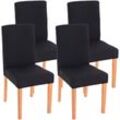 4er-Set Esszimmerstuhl Stuhl Küchenstuhl Littau Textil, schwarz, helle Beine - black