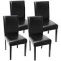4er-Set Esszimmerstuhl Stuhl Küchenstuhl Littau Kunstleder, weiß helle Beine - black