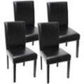 Neuwertig] 4er-Set Esszimmerstuhl Stuhl Küchenstuhl Littau Kunstleder, weiß helle Beine - black