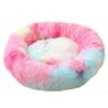 Lycxames - Rundes Plüsch-Katzenbett für Haustierkatzen und kleine Hunde, Katzenbett-Kissen, Donut-Hundebett, geeignetes Nest-Sofa, XH062