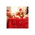 Deconovo Tischdecke Wasserabweisend Tischwäsche Lotuseffekt Weihnachten Tischtuch Weihnachtstischdecke Weihnachtsdeko, 1 Stück,130x160 cm, Sterne