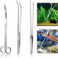 Aquarium-Werkzeug-Set, Zubehör, Edelstahl, Aquarium, Wasserpflanze, Pinzette, Schere, Werkzeug-Set, Fisch-Starter-Sets - Lycxames