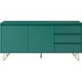 Sideboard SALESFEVER Sideboards Gr. B/H/T: 150 cm x 70 cm x 40 cm, 3, grün (grün, gold) Sideboards