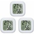3 Stück Mini-Digital-Innenthermometer-Hygrometer, Luftfeuchtigkeit, Temperatur, LCD-Display, Bluetooth, kabelloser Sensor, Thermometer für Zuhause,